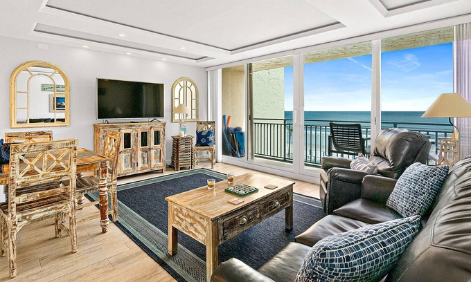 New Smyrna Beach Condo | Oceanfront condo with balcony, WiFi, W/D, 2 pools, beach access & shuffleboard