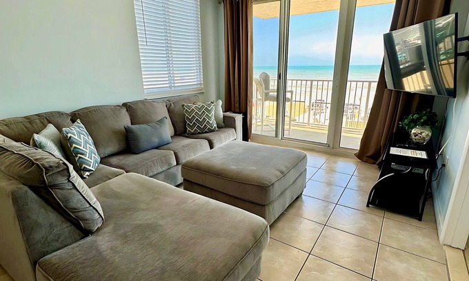Horton Shores Condo | OceanFront Condo - Pool, BBQ, Steps from Flagler Ave