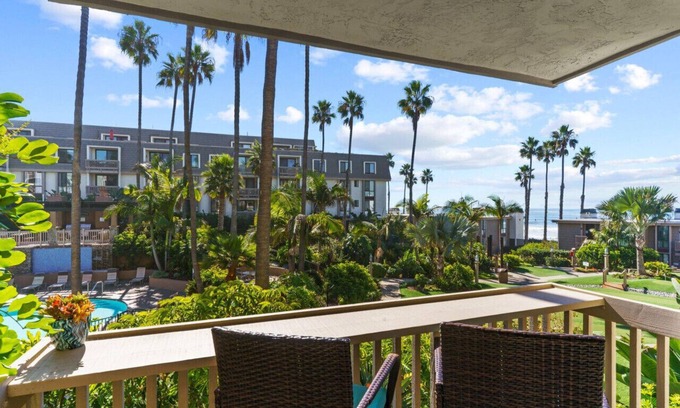Townsite Condo | Oceanfront Condo.Views and sounds of the surf from Balcony and Bedroom