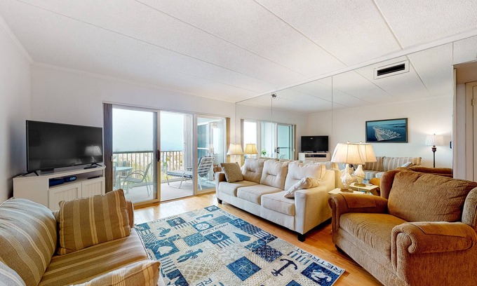 Midtown Ocean City Condo | Oceanfront Condo with Patio, Beach Access, Central AC, WiFi & Washer/Dryer