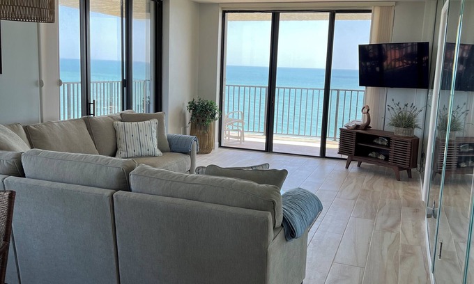 Fort Pierce Shores Condo | Oceanfront corner unit with wrap-around balcony