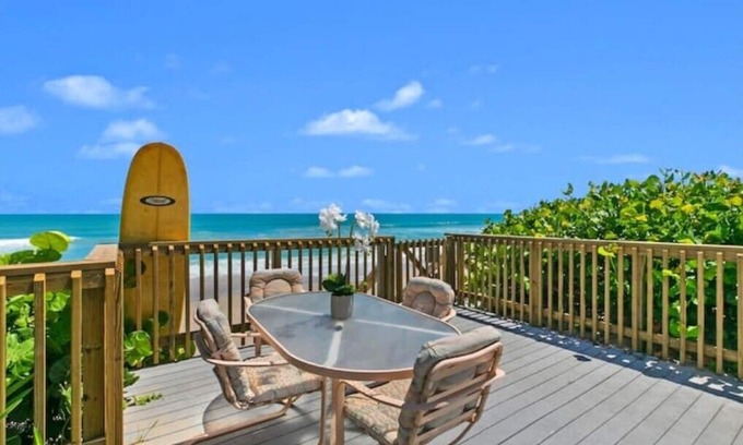 Melbourne Beach House | Oceanfront home with heated pool facing the beach