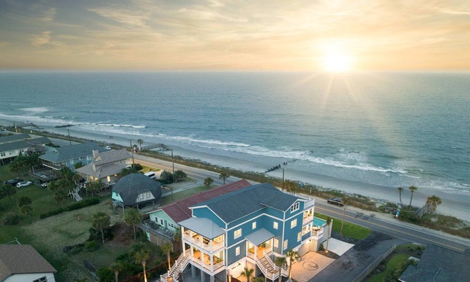 Folly Beach House | Oceanfront Pool, Outdoor Kitchen, Putting Green