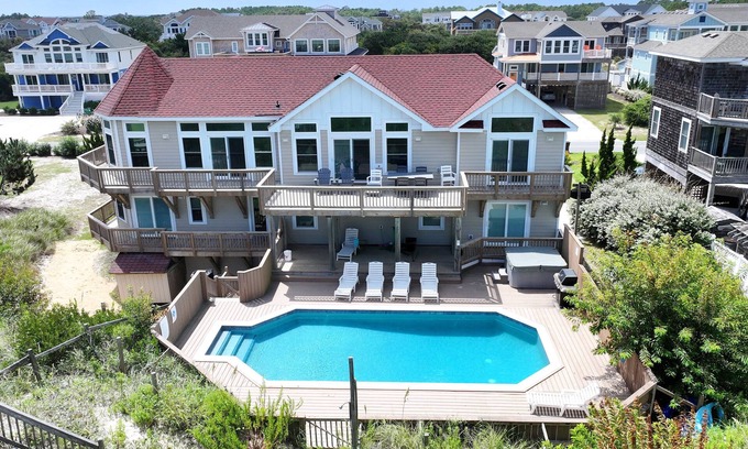 Whalehead Beach House | OCEANFRONT, priv pool & Hot Tub, Rec Room-WL1011, Sea Esta