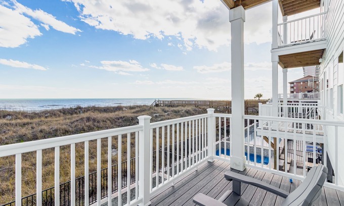 Crescent Beach House | Oceanfront Spectacular Views media game room 12 bed 12 bath private Pool Unit A