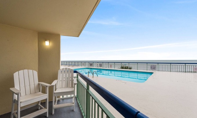 Cherry Grove Beach Condo | Oceans 415, Spacious 1 BR Ocean Front Condo with an Outdoor Swimming Pool
