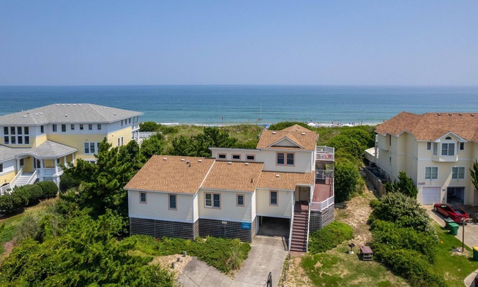 Whalehead Beach House | Off Crew-Oceanfront, pool, hot tub, private walkway to the beach, game room, ocean views!