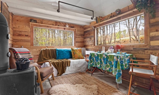 Bovina Center House | Off-Grid Tiny Cabin with Cozy Vintage Charm