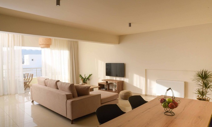 Agios Nikolaos Apartment | Oikies. Luxury Apartment with Sea View | private free parking area
