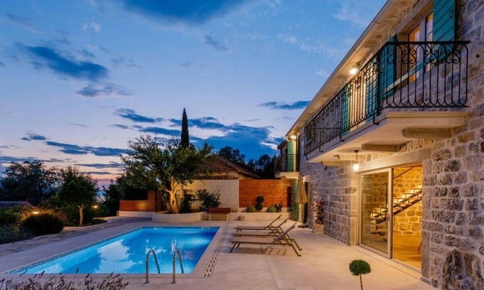 Kotor Villa | Old Stone Villa with pool, Sea and Mountain Views in Peaceful Area, Kotor Bay