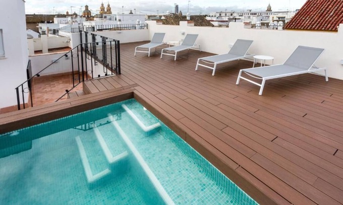 San Roque Apartment | Old Town Building, Rooftop terrace with pool and views!