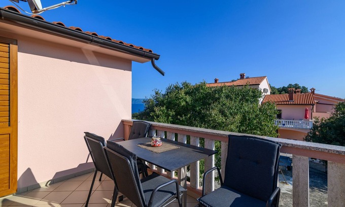 Duga Luka Apartment | One bedroom apartment with terrace and sea view Duga Luka (Prtlog), Labin (A-2335-d)