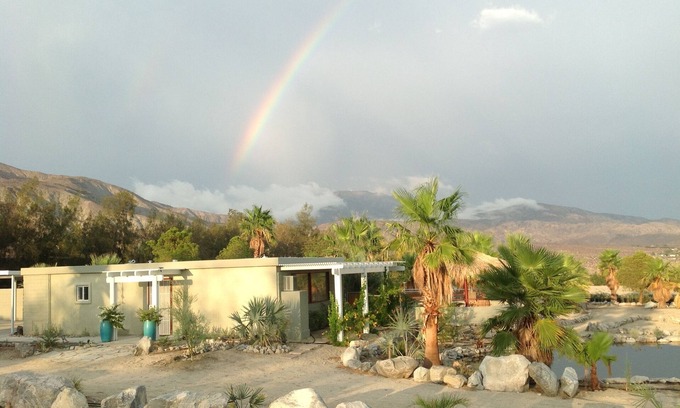Desert Hot Springs Cottage | ONE BEDROOM HOUSE located on 5 acres in a serene PRIVATE Palm Oasis!
