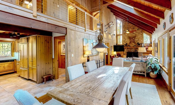 Forest Farms House | Open & spacious mountain home with hot tub, large deck, fireplace, & ski view