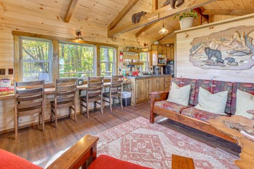 Martel House | Outdoor Oasis with Fire Pit and Dock Galion Log Cabin