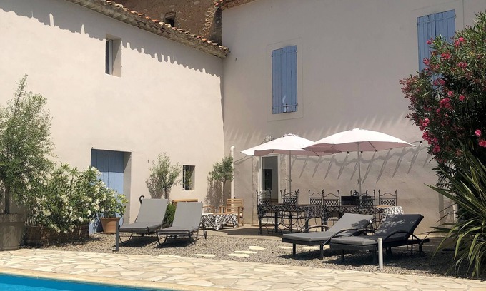 Raissac-d'Aude House | Pair of lovely village houses with private pool 6 bed 4 bath Wifi Freesat TV
