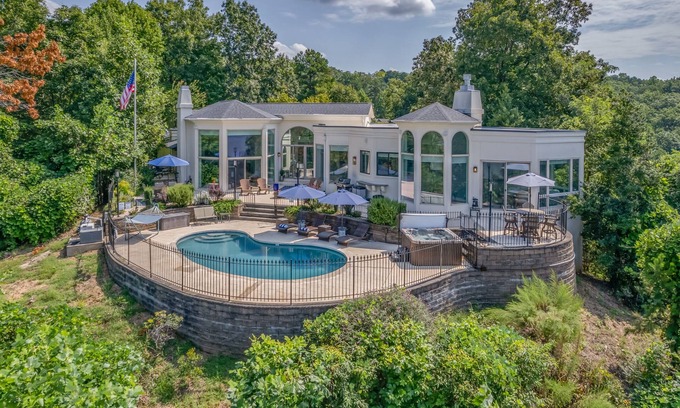 Lake Lure House | Panoramic Pool Paradise | A Luxury Retreat in Lake Lure with Boathouse and Pool
