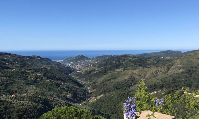 Perinaldo House | Panoramic view of the Mediterranean Sea and the Ligurian mountains.
