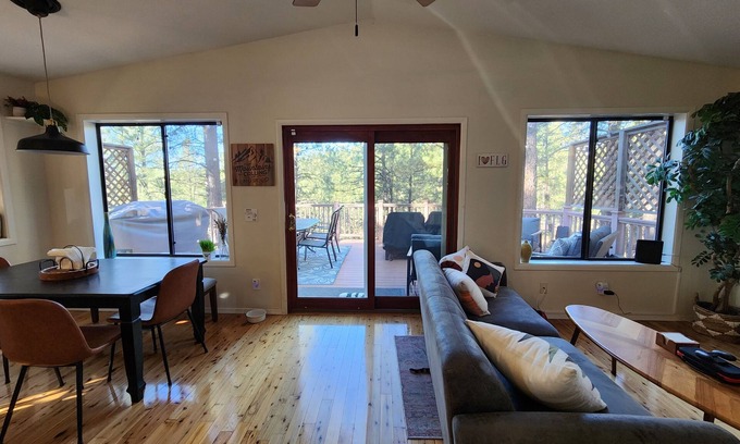 Kachina Village House | Peaceful 3-bedroom house in the pine trees of Flagstaff with huge deck!
