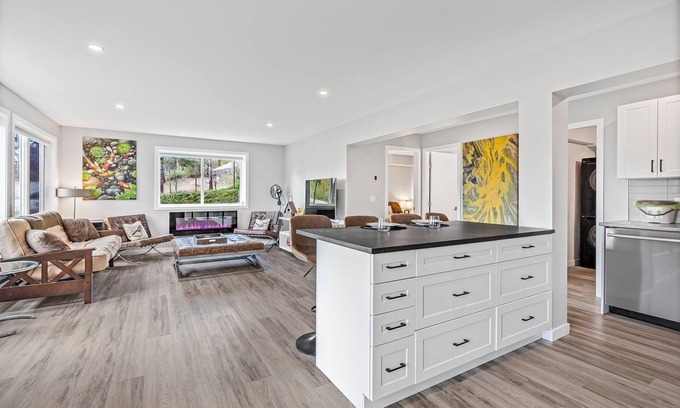 Vernon Apartment | Peaceful Forest Suite with Lake Views and Hiking!