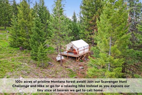 Missoula House | Peaceful Glamping Tent, Hot Tub, Fire Pit and Pet Friendly