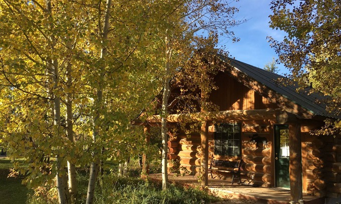 Rigby Cabin | Peaceful & Quiet 2Q Log Cabin w 3/4 Bath and Kitchenette