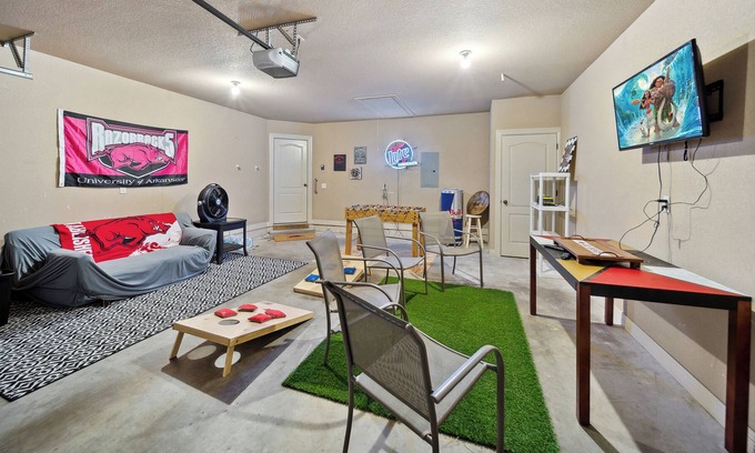Fayetteville House | Peaceful retreat with Hot Tub, Theatre and Game Room - Minutes to U of A!