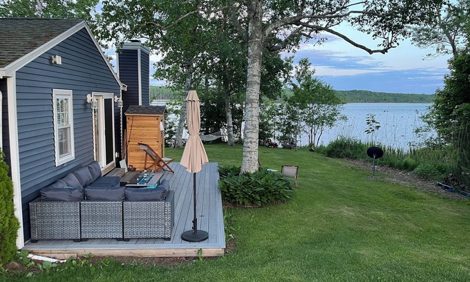 Stockton Springs House | Peaceful waterfront home on quiet cove with outdoor sauna near shops & hiking