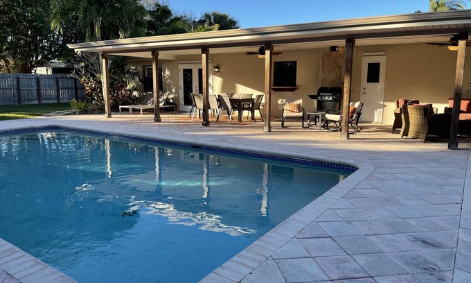 Melbourne Beach House | Pelican Pier - Four Bedroom home with private saltwater pool. Heat available.
