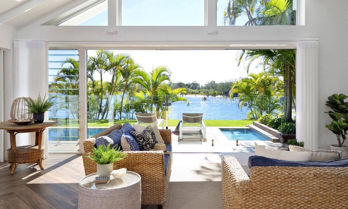 Noosa Heads House | Pelican Sands by Salty Stays, Water views, Private Jetty