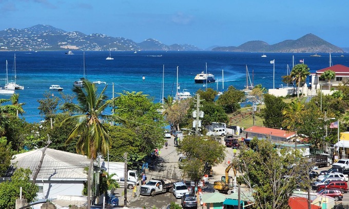 Estate Enighed Condo | Penthouse condo downtown Cruz Bay with amazing ocean views!