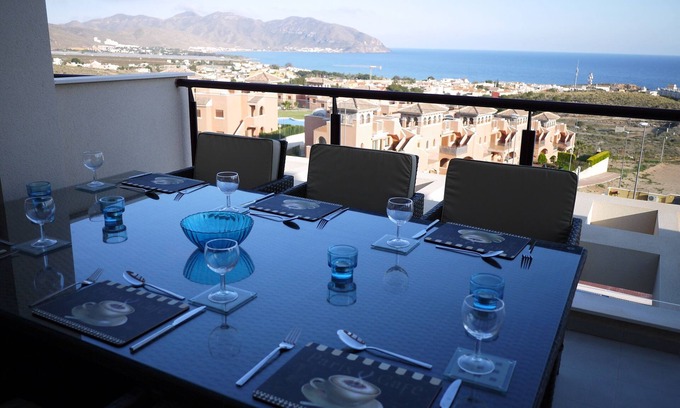 Los Puertos Apartment | Penthouse Garden Apartment, Isla Plana, Mojon Hills with stunning sea views
