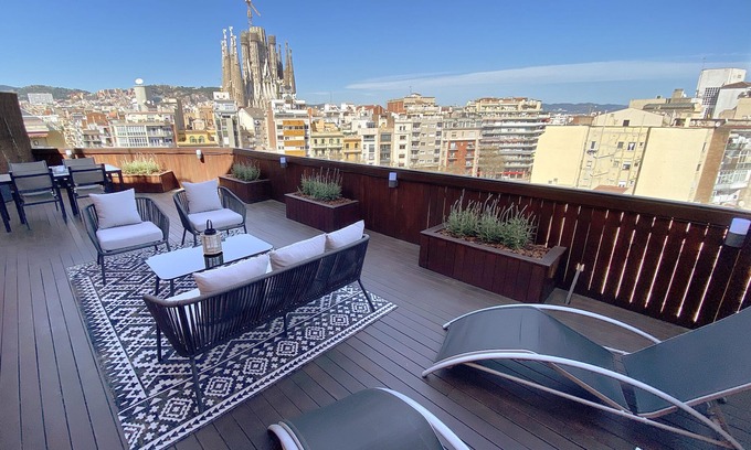 La Sagrada Familia Condo | Penthouse Terrace with Sagrada Familia views