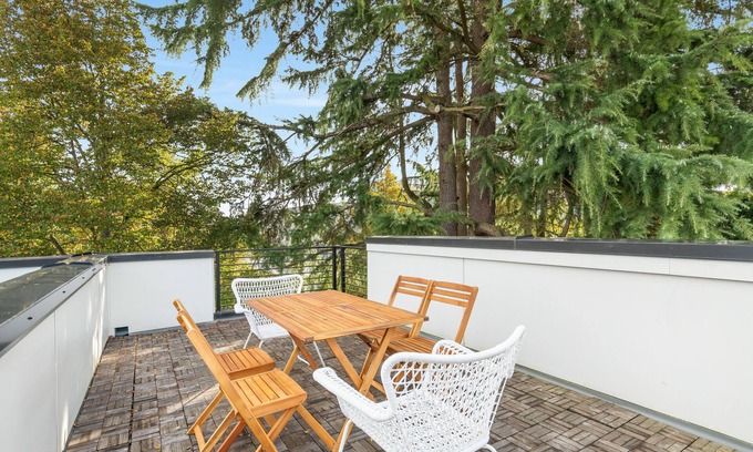 Maple Leaf House | Perch - Roosevelt Retreat: Chic 2-Bed Townhome with Parking and Patio