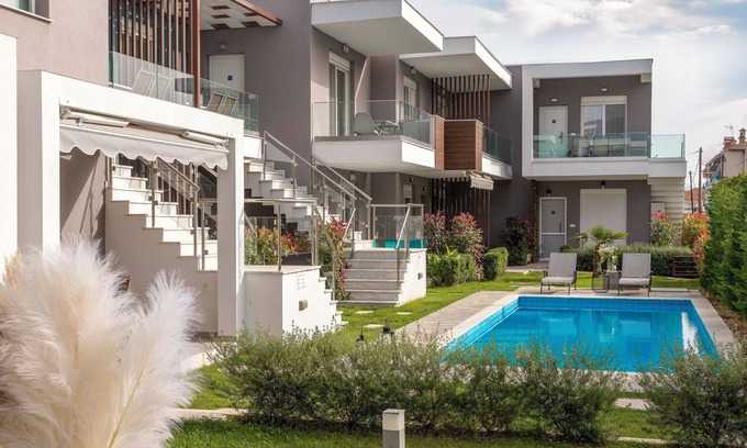 Paralia Ofryniou Apartment | Perla One - Bedroom Apartment with Pool Access, Perla Residential Complex