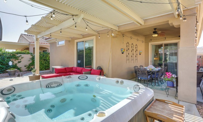 Indio House | Pet-Friendly Indio Home w/Hot Tub: 55+ Community