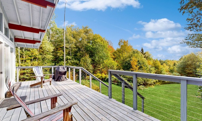 Peru House | Picturesque, Euro-style ski chalet with beautiful setting, deck & fireplace