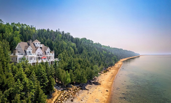 Harbor Springs House | Picturesque Lake Michigan Shoreline Estate with 400' of private sandy beach!