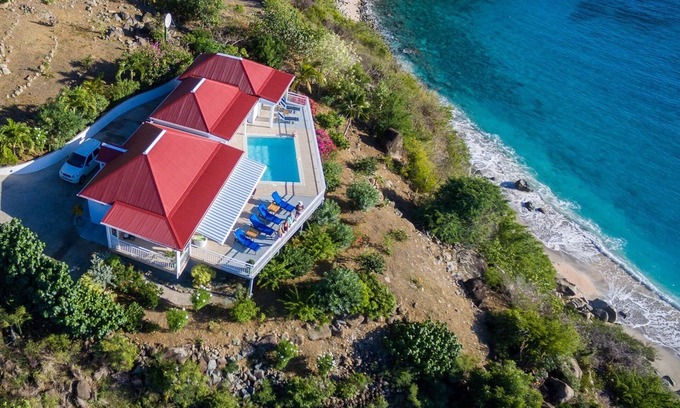 Lurin Villa | Picturesque Villa W/Beautiful Sunset Views Directly Over Shell Beach & Gustavia