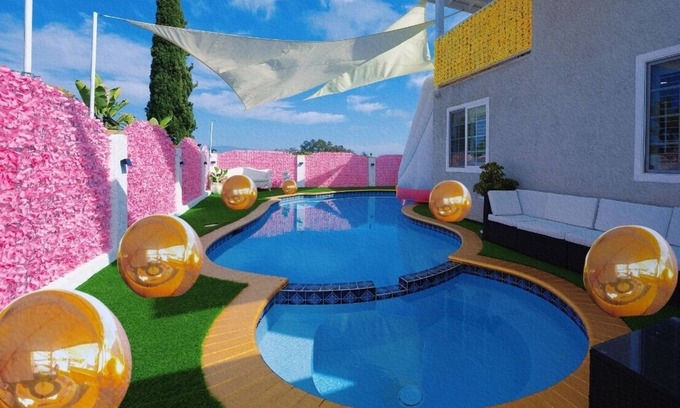 Bay Terraces Villa | Pink Luxe Spa Retreat with Pool/Jacuzzi and Dome in San Diego
