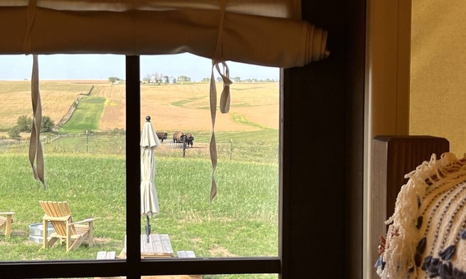 Poweshiek County Cabin | Pioneer's Dream~1883 Inspired~Covered Wagon~BISON~Heat and A/C