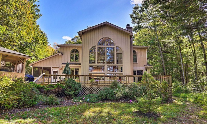Locust Lake Village House | Pocono Lake Paradise w/Private Beach & Dock!
