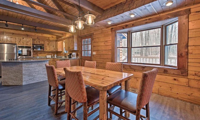Locust Lake Village House | Pocono Log Cabin Fireplace, Fire Pits and Amenities