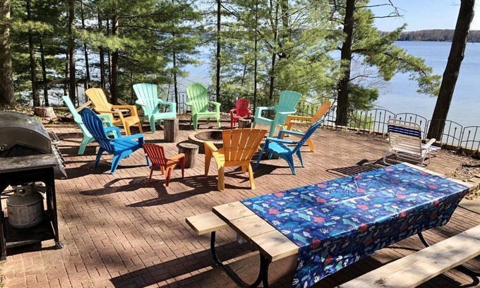Interlochen Cottage | PONTOON NOW INCLUDED! Waterfront Duck Lake Cottage Interlochen, Traverse City!