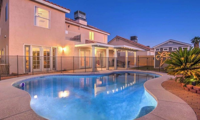 Foothills House | Pool, Game Room & Strip View! 4BR Desert Dazzler