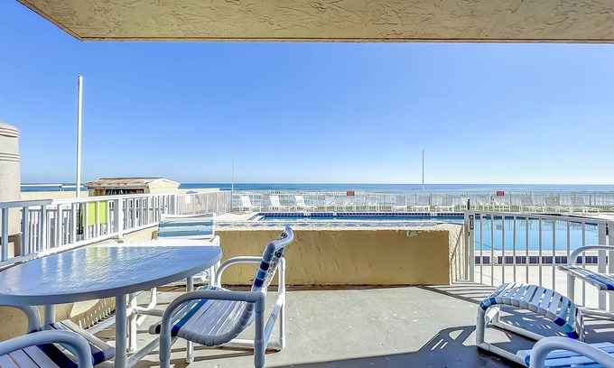 New Smyrna Beach Condo | Pool-side OceanFront Condo - Steps to Beach & Flagler Ave