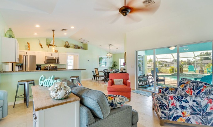 Jacarandas House | Pool w/Waterfall: Colorful Cape Coral Gem!