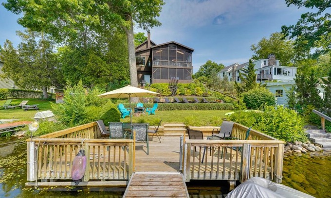 Lake George House | Porch and Views Queensbury Three Family Lakehouse