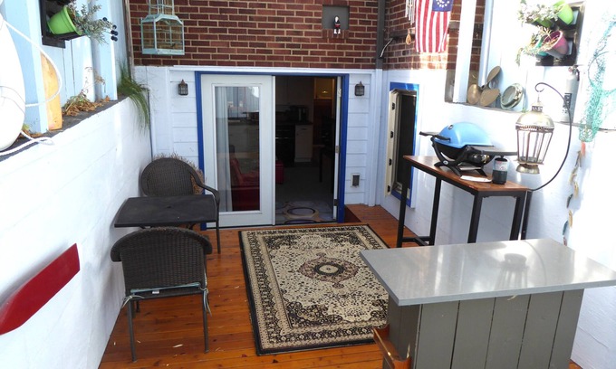 Port Angeles Apartment | PORTHOLE: Peaceful with a private, locked, covered patio to relax/store bikes.