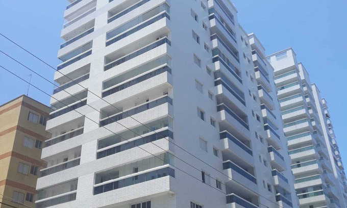 Vila Assuncao Apartment | Praia Grande - Cidade Ocian Apê -Barbecue/1 vacancy -70mt from the sea